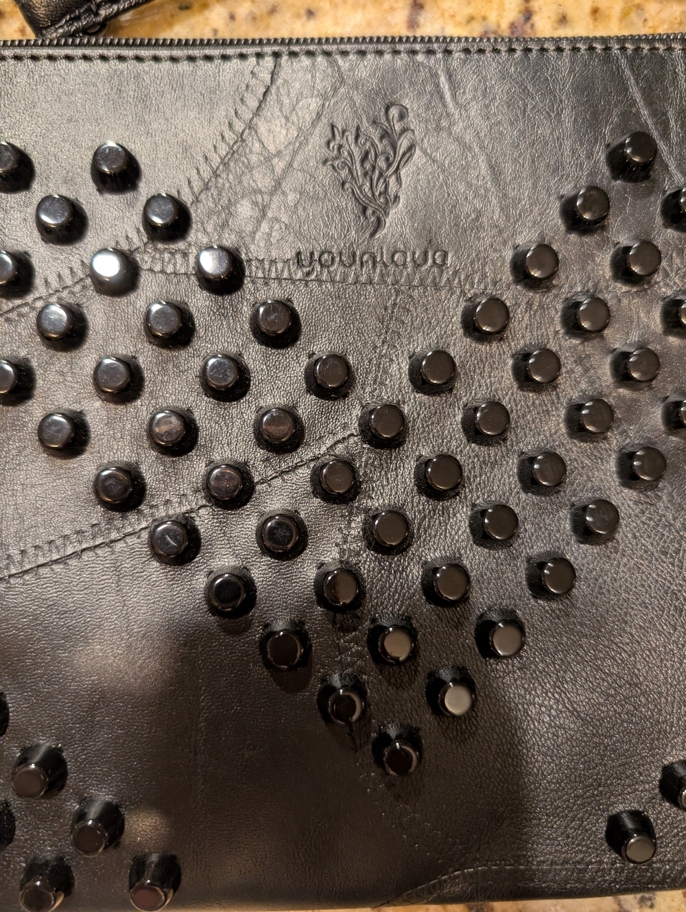 Younique Black Studded Wristlet Crossbody NWOT - Picture 2 of 8